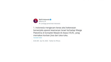 Indonesia Kecam Kekerasan Aparat Keamanan Israel di Komplek Masjid Al-Aqsa