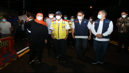 Gubernur Jawa Timur Cek Kesiapan Jalur Mudik di Jembatan Ngaglik I Lamongan