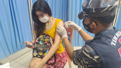 Sulit Dapat Vaksin, Lanal Tj.Balai Karimun Gelar Vaksinasi mobile Khusus Penumpang Ferry