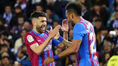 Gol Semata Wayang Aubameyang Bawa Barcelona Atasi  Real Sociedad