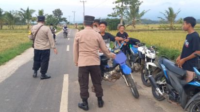 Razia Balap Liar Jelang Berbuka Puasa, Polsek Kedondong Lampung Amankan 24 Motor Tanpa Surat Sah