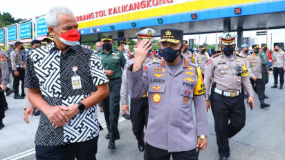 Tinjau Kalikangkung, Kapolri Imbau Pemudik Tak Paksakan Berkendara dalam Kondisi Lelah Demi Keselamatan