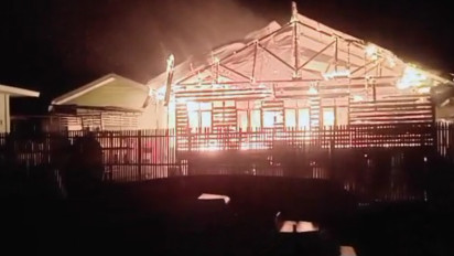 Diduga Korsleting Listrik, Puskesmas Pulau Sembilan Terbakar