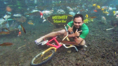 Spot Foto Under Water Tirtosari Penanggal, Diminati Wisatawan Saat Libur Lebaran