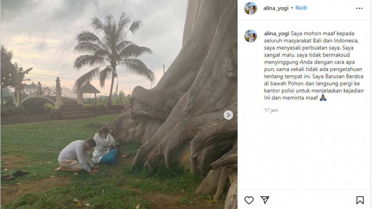 Bule Wanita Pose Bugil di Pohon Sakral, Akhirnya Minta Maaf
            - galeri foto