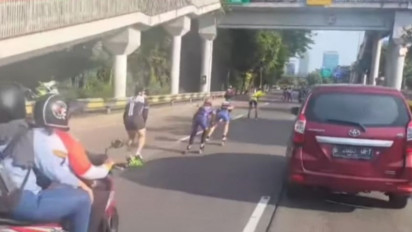 Viral Main Sepatu Roda di Jalan Protokol, Dishub: Manfaatkan JIRTA Sunter