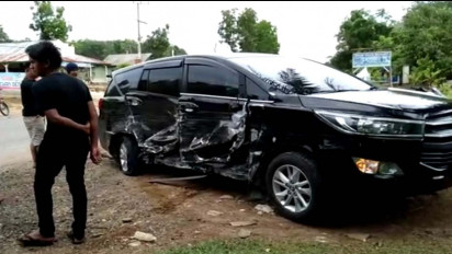 Diduga Mengantuk, 2 Kendaraan Pemudik Kecelakaan di Jalinsum Jambi