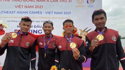 Dayung Indonesia Meraih 8 Emas dari Rowing SEA Games 2021