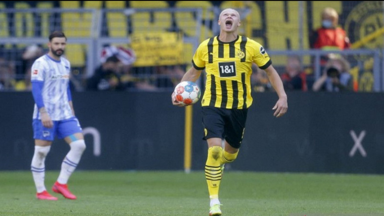 Gol Perpisahan Haaland Antar Dortmund Kalahkan Hertha Berlin 2-1
            - galeri foto