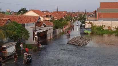 Banjir Rob Terjang Pesisir Utara Brebes, 800 Hektar Tambak Terendam