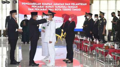 Lantik Pj Walikota Tebingtinggi dan Bupati Tapteng, Gubernur Edy Rahmayadi Tekankan Tiga Hal Ini