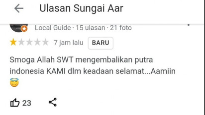 Anak Ridwan Kamil Hilang di Sungai Aare, Netizen Indo Beri Rating Satu dan Ikut Berdoa di Ulasan Google Maps