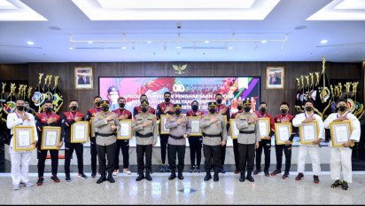 Kapolri Berikan Penghargaan ke Atlet Polri yang Sumbang Medali untuk Indonesia di Sea Games