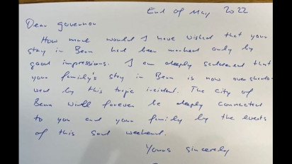 Sampaikan Simpati ke Keluarga Ridwan kamil, Wali Kota Bern Kirim Pesan yang Ditulisnya Sendiri pada Secarik Kertas