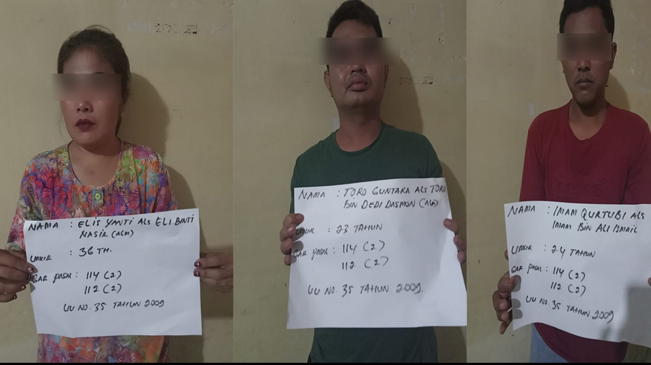 Tiga Bandar Narkoba Antar Provinsi Ditangkap Polisi, 1 Ons Sabu Diamankan
            - galeri foto