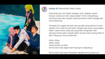 Eril Ditemukan Tersenyum dan Wangi