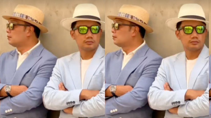 Menjelang Pemakaman Emmeril, Ridwan Kamil Ganti Foto Profil Berpose Berdua dengan Eril Pakai Outfit dan Topi Fedora yang Senada