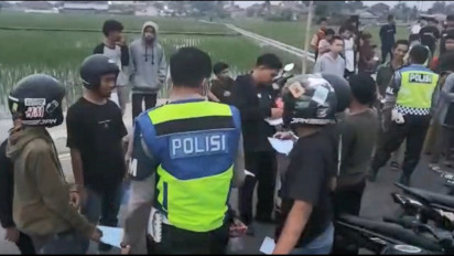 Dirazia Petugas Gabungan TNI-Polri, Puluhan Remaja yang Gelar Balap Liar di Tasikmalaya Lari Kocar-Kacir