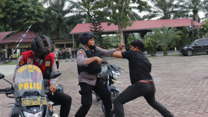 Polres Langkat Gelar Simulasi Pengamanan Pilkades