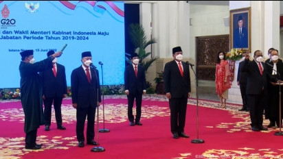 Reshuffle Kabinet Indonesia Maju, Presiden Jokowi Resmi Lantik Menteri dan Wakil Menteri Baru