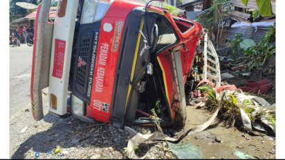 Mobil Damkar BPBD Aceh Barat Terguling, Satu Petugas Tewas, Tiga Luka