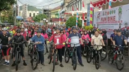 Meriahkan HUT Bhayangkara ke-76, 400 Peserta Ikuti Fun Bike di Padangsidimpuan