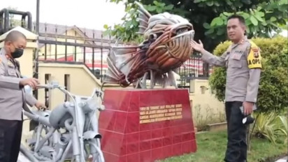 Polisi Tanjungbalai Buat Terobosan Unik, Knalpot Brong Hasil Sitaan Dijadikan Karya Seni