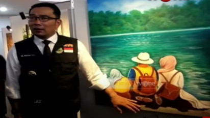 Ridwan Kamil Beli Lukisan Sungai Aare Berjudul 'Penantian Kang Emil' Seharga Rp 10 Juta