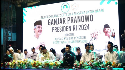 Inisiasi Promosikan Produk UMKM Keislaman, Ribuan Santri Gelar Sholawat dan Doa Dukung Ganjar Jadi Presiden 2024