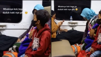 Miris! Wanita Muda Angkat Kakinya Selonjoran di Saat Kursi Depannya Ada Ibu Gendong Bayi Tak Dipedulikan