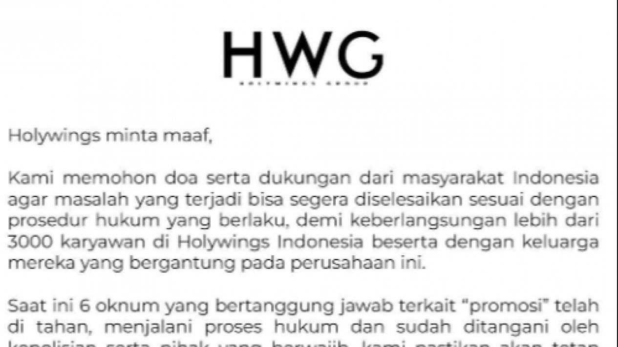 Holywings Minta Maaf Lagi Soal Promo untuk Pelanggan Bernama 'Muhammad' dan 'Maria', Singgung Soal Nasib 3.000 Karyawan
            - galeri foto