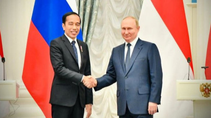 Presiden Joko Widodo Tegaskan Indonesia Hanya Ingin Perang Cepat Selesai Saat Bertemu Presiden Rusia Vladimir Putin