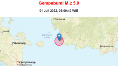 Gempa Magnitudo 5.0 Guncang Ketapang Kalimatan Barat