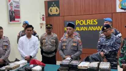 Polres Anambas Telusuri Asal 38 Kilogram Kokain yang Ditemukan Terdampar di Pantai Tunjuk