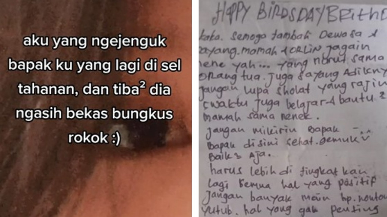 Seorang Perempuan Bagikan Cerita saat Jenguk Ayahnya di Sel Tahanan, Dapat Sebuah Pesan Mengharukan di Hari Ulang Tahunnya
            - galeri foto