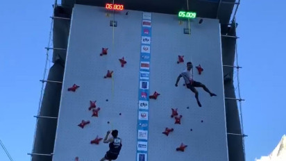 Jadi yang Tercepat di Babak Qualifikasi, Atlet Panjat Tebing Kiromal Katibin 4 Kali Pecahkan Rekor Dunia