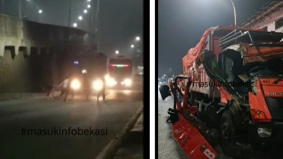 Sekelompok Remaja Nekat Meghadang Truk Sampah di Bekasi Hingga Sebabkan Kecelakaan, Diduga Demi Konten