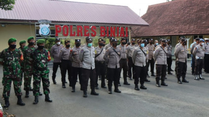 Menjaga dan Atur Lalin Malam Takbiran Iduladha 1443 H, Ratusan Personel Gabungan Polres Binjai Dikerahkan