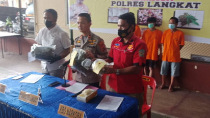 2 Kg Ganja Diamankan Polres Langkat: Ini Barang Bukti dari 3 Lokasi