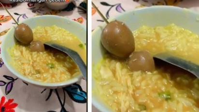Viral Video Seorang Wanita yang Sedang Makan Soto di Sebuah Acara, Terkejut saat Melihat Belatung di Makanannya