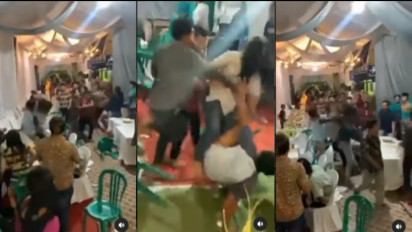 Viral Aksi Pemuda Adu Jotos di Acara Hajatan Bikin Kacau Hancurkan Barang-barang