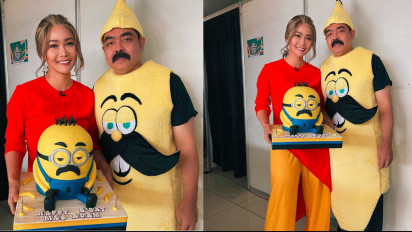 Viral, Inul Daratisa Hadiahi Adam Suseno Kue Tart Minions Berkumis, Netizen: Kaya Ada Tekanan Batin