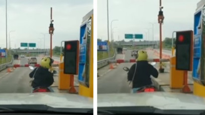 Viral Video Seorang Ibu-ibu Pengendara Motor yang Tersasar Hingga Masuk Gerbang Tol Malang Pandaan