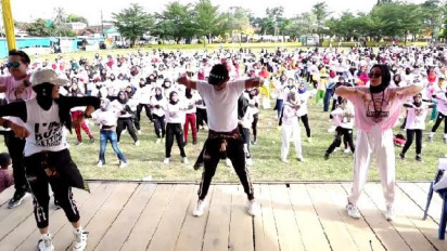 Dukung Ganjar Capres 2024, Srikandi Ganjar Lampung Kampanyekan Hidup Sehat dengan Senam Aerobik