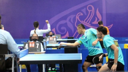 APG 2022, Tim Tenis Meja Beregu Putra Indonesia TT8 Rebut Medali Emas