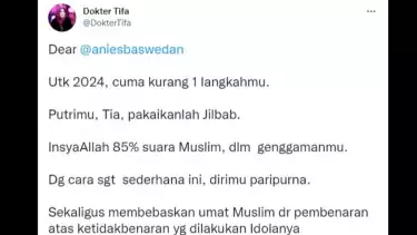 tangkapan layar cuitan Dokter Tifa