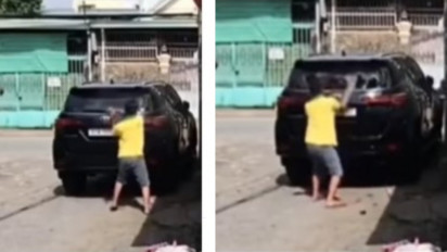 Viral Video Seorang Pria Mengamuk Pecahkan Kaca Sebuah Mobil, Kesal Karena Parkir Didepan Rumahnya