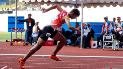 Salut, Walau Cedera, Pelari Cepat Sapto Yogo Sambar Emas Ketiga di APG 2022