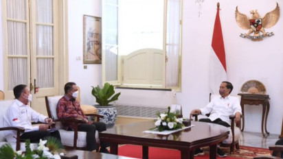 Presiden Joko Widodo Temui Menpora dan Ketua Umum PSSI, Bahas Rencana Pembangunan Training Center di IKN