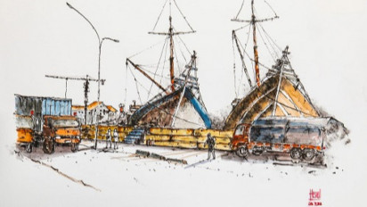 Serunya Menjelajahi Jakarta Lewat Sketsa Tinta di Galeri Nasional